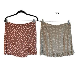 ABERCROMBIE & FITCH Mini Skirt Polka Dot Floral Print Bundle (2) Medium